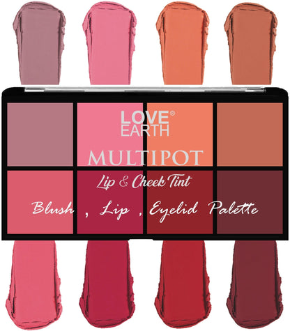 Love Earth Blush, Lips, Eyelid Palette With Richness Of Jojoba Oil And Vitamin E - BUDNE