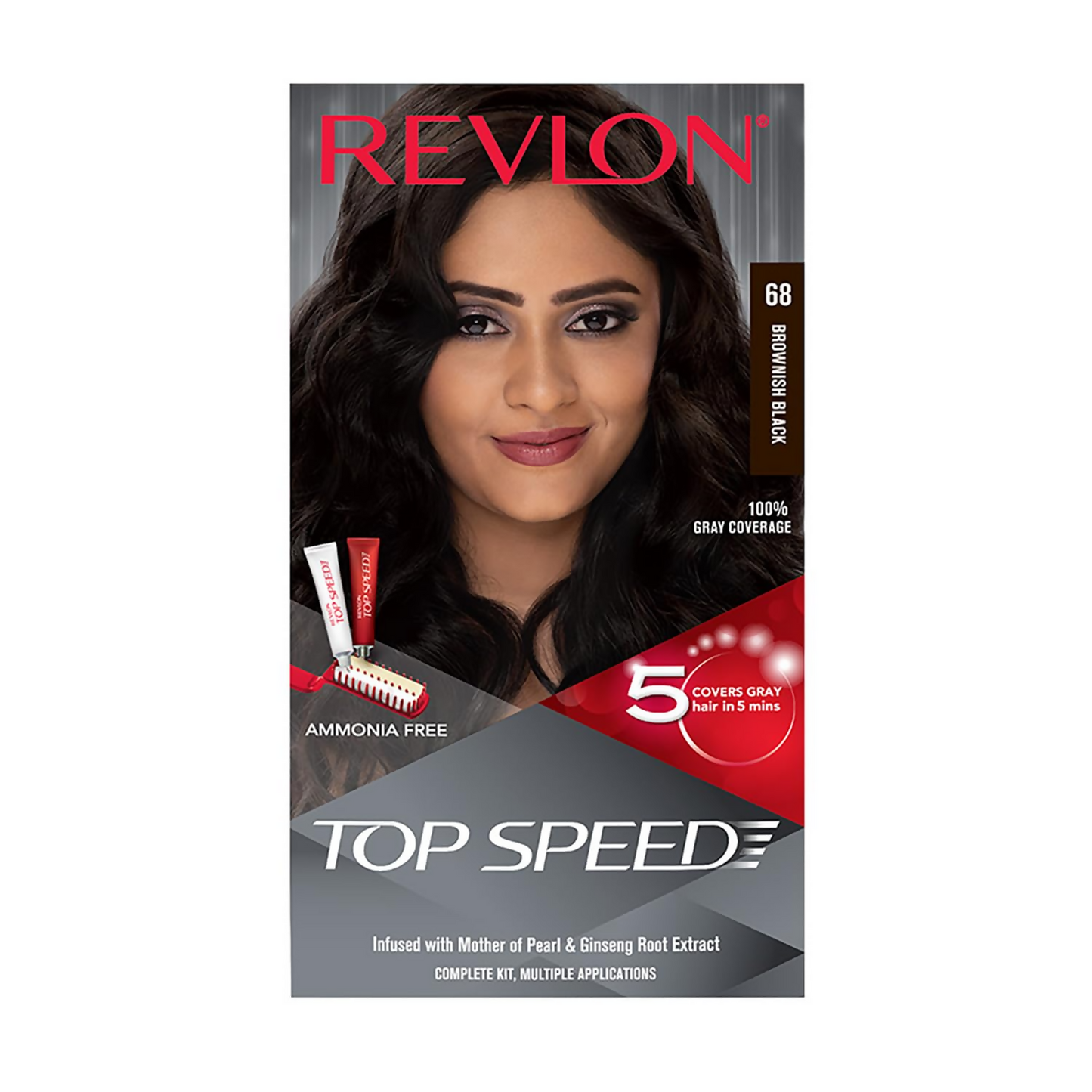 Revlon Top Speed Hair color Women - Brownish Black 68