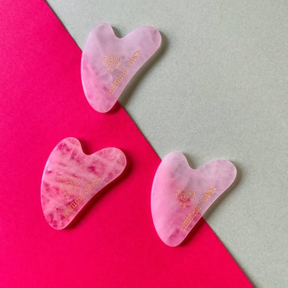 Natural Vibes Rose Quartz Gua Sha with Free Gold Beauty Elixir Oil