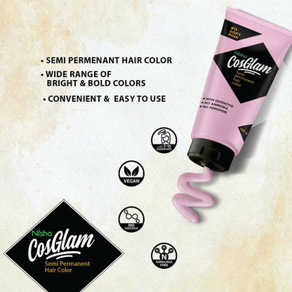 Nisha Cosglam Semi Permanent Hair Color 11 Soft Pink