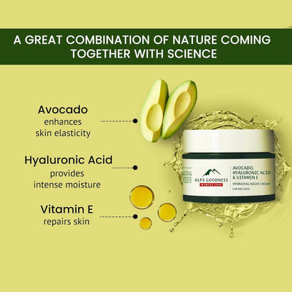 Alps Goodness Avocado, Hyaluronic Acid & Vitamin E Hydrating Night Cream