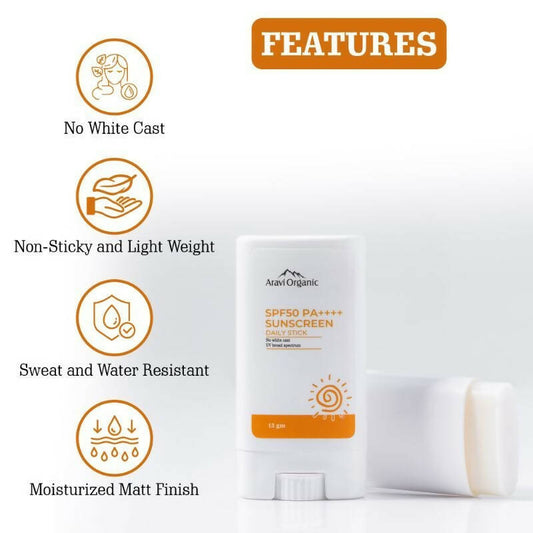 Aravi Organic SPF 50+ Daily Sunscreen Stick