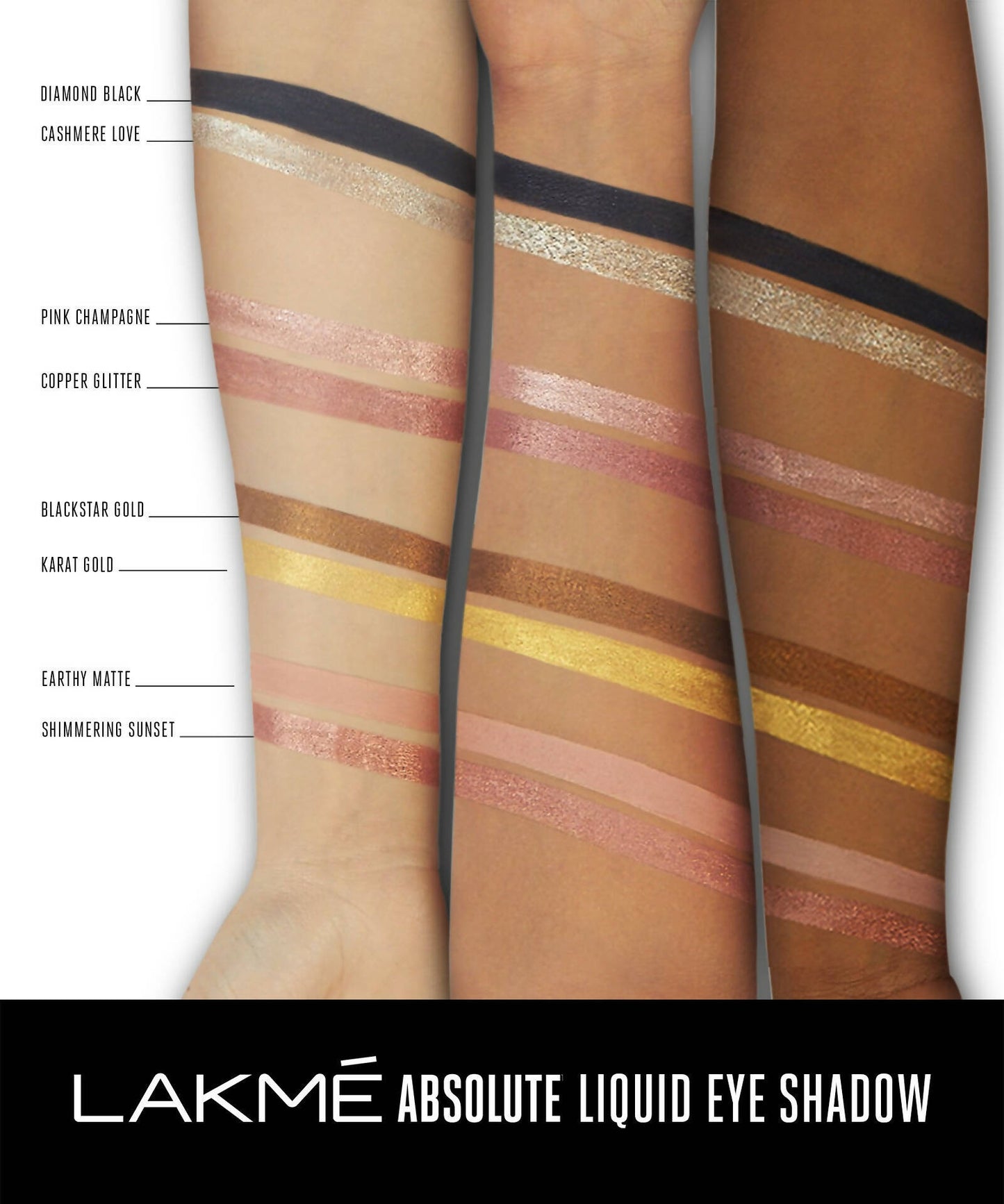 Lakme Absolute Explore Liquid Eye Shadow - Pink Champagne & Copper Glitter