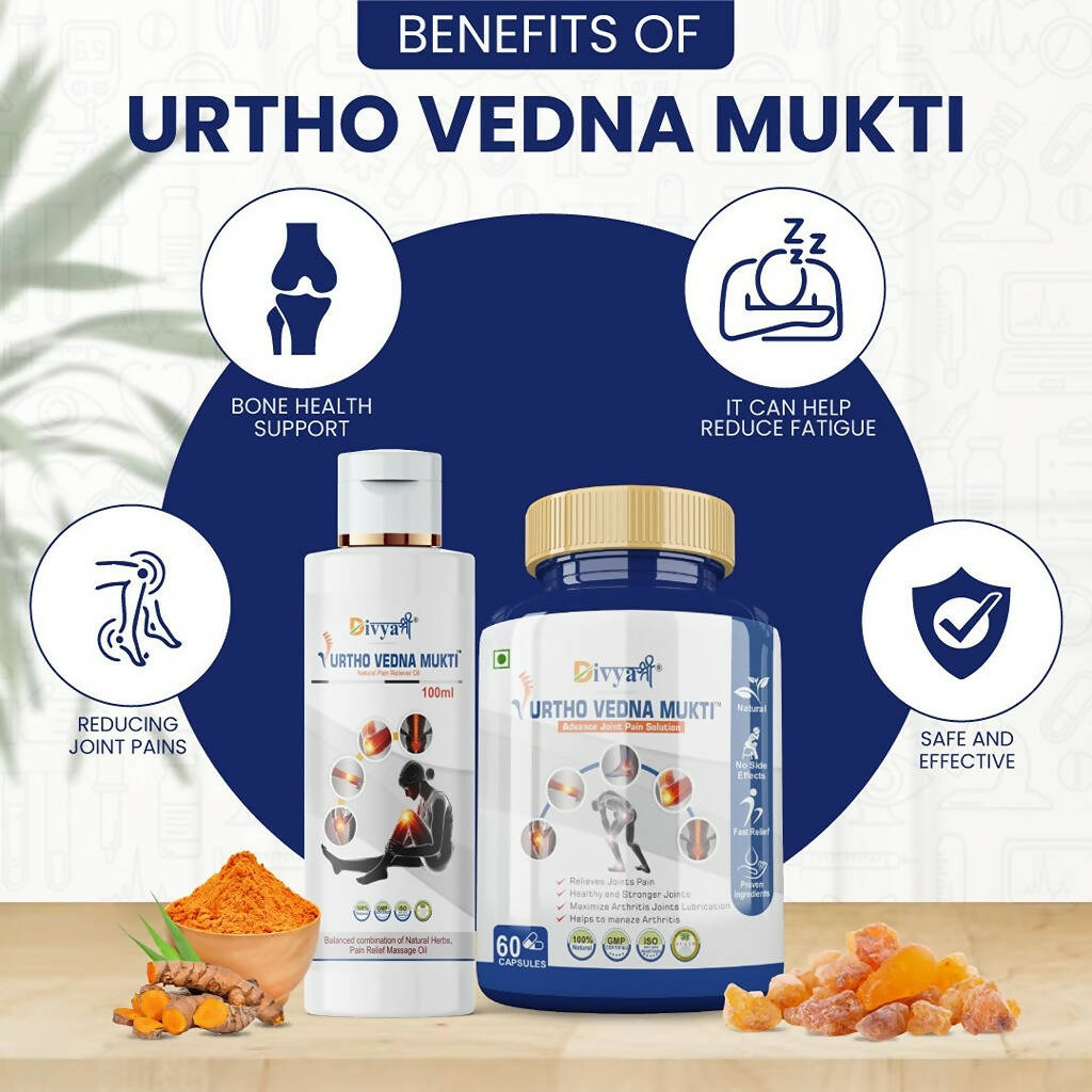 Divya Shree Urtho Vedna Mukti Capsule & Oil Ayurvedic Joint Pain Relief Kit