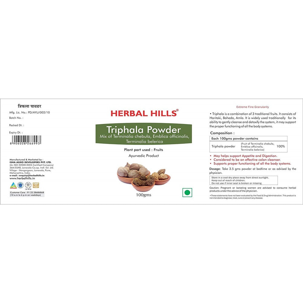 Herbal Hills Ayurveda Organic Triphala Powder