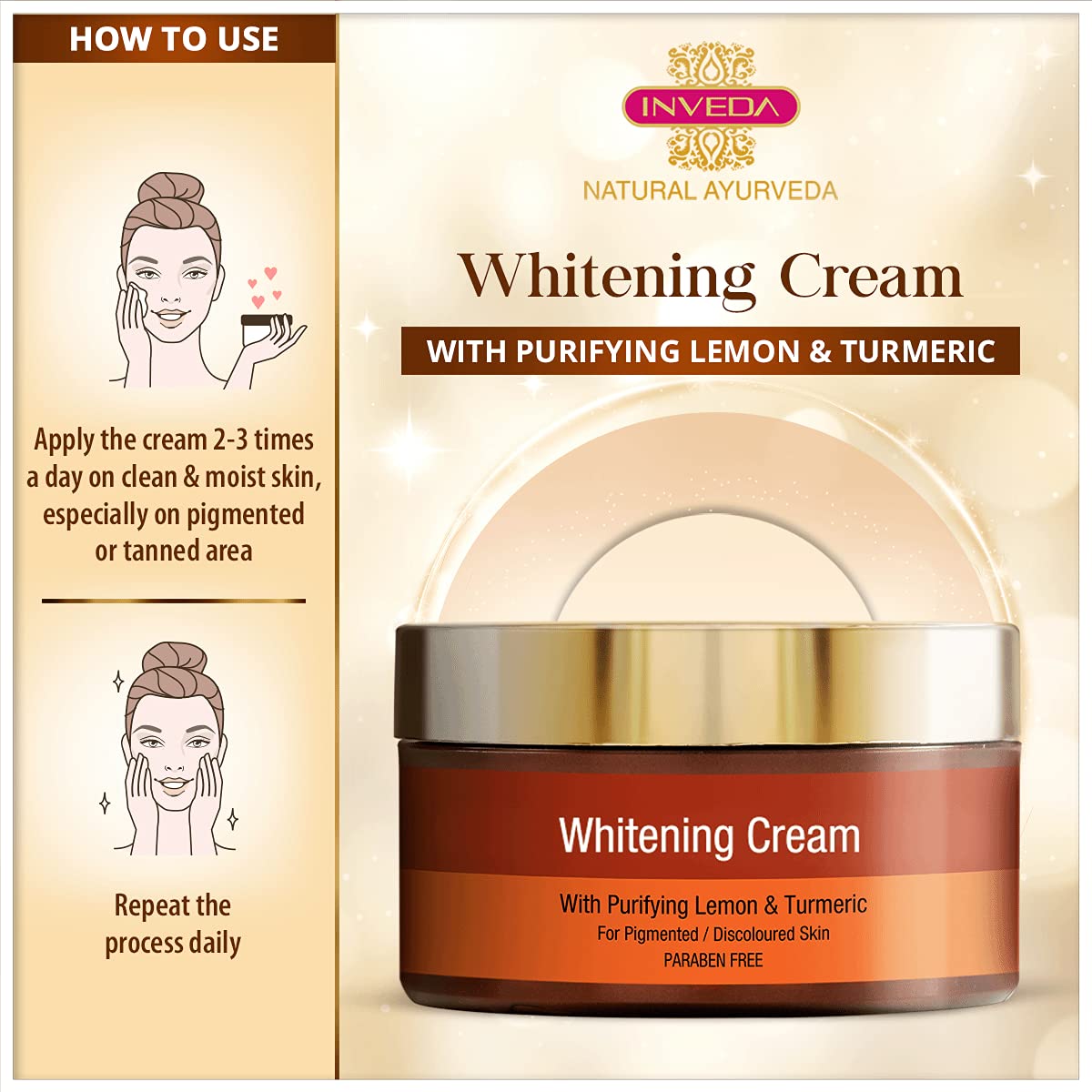 Inveda Whitening Cream with Purifying Lemon & Turmeric