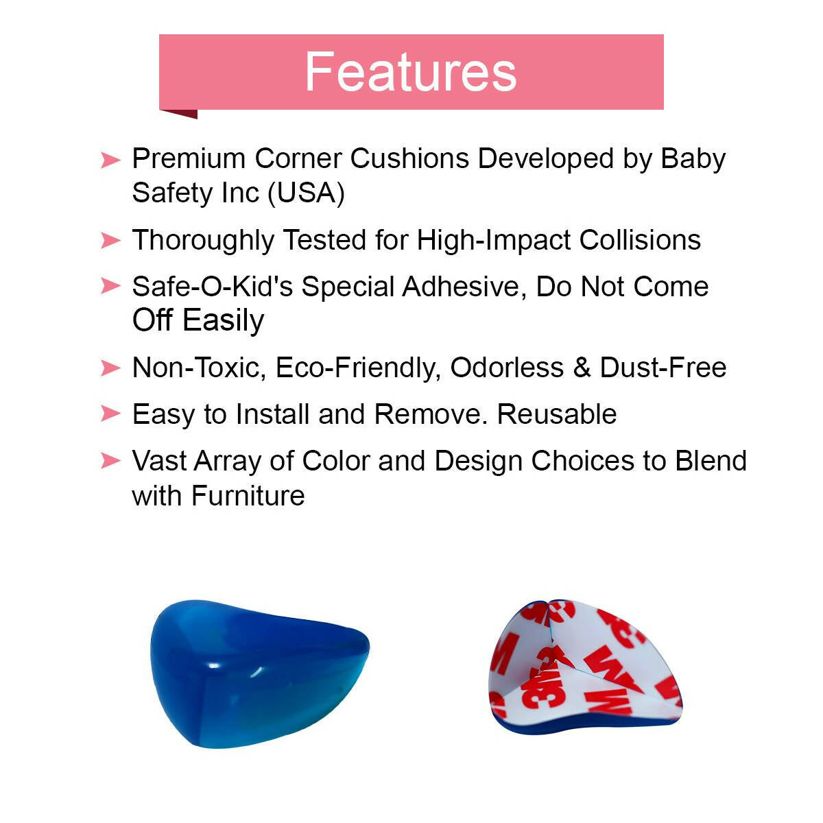 Safe-O-Kid Tear Drop Corner Caps, Blue For Kids Protection