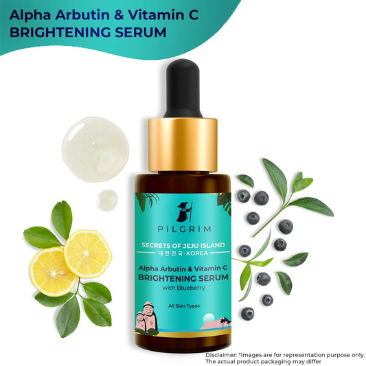 Pilgrim 2% Alpha Arbutin & 3% Vitamin C Brightening Face Serum For Glowing Skin - Korean Skin Care