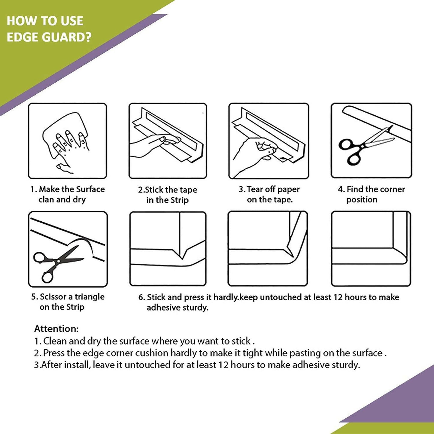 Safe-O-Kid Unique High Density L-Shaped 2 Mtr Long 4 Medium Edge Guard Strips