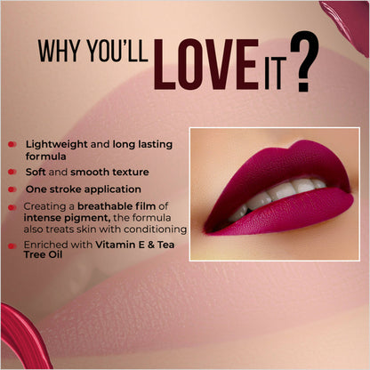 Colorbar Powerkiss Vegan Matte Lipcolor- Lust Magic