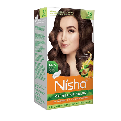 Nisha Creme Hair Color Dark Brown - BUDNE