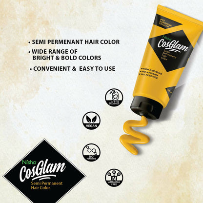 Nisha Cosglam Semi Permanent Hair Color 32 Sunshine Yellow