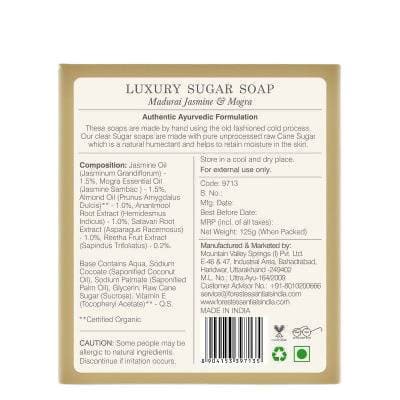 Forest Essentials Luxury Sugar Soap Madurai Jasmine & Mogra