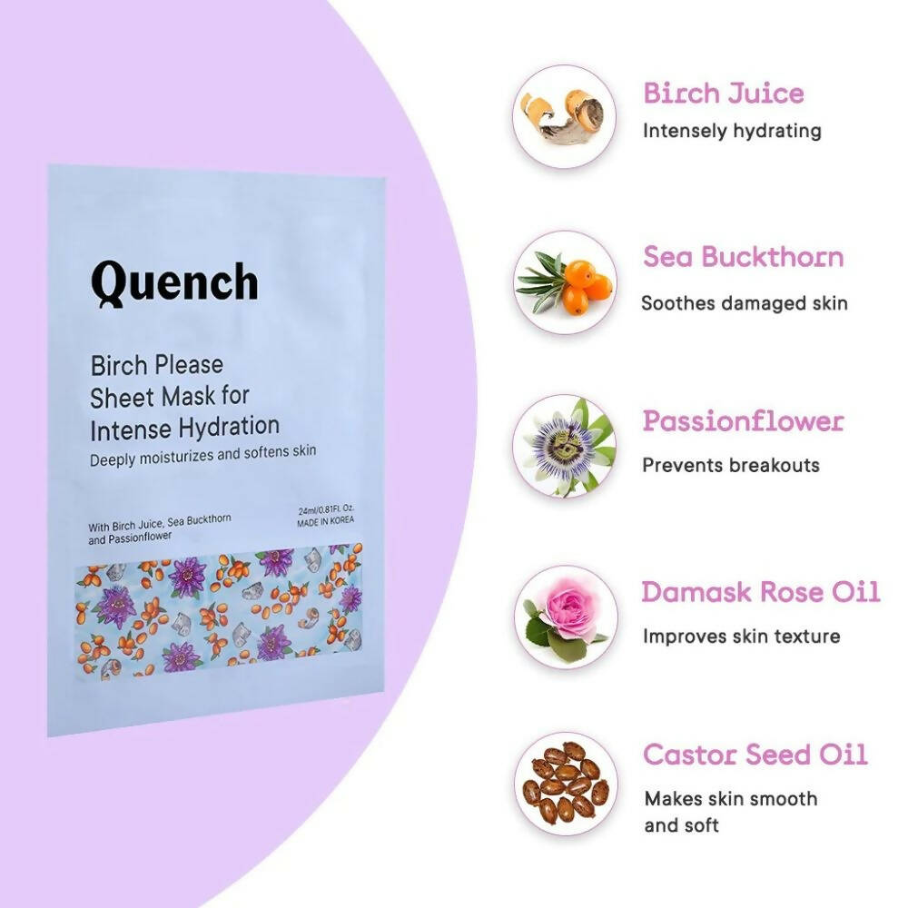 Quench Botanics Birch Please Sheet Mask for Intense Hydration