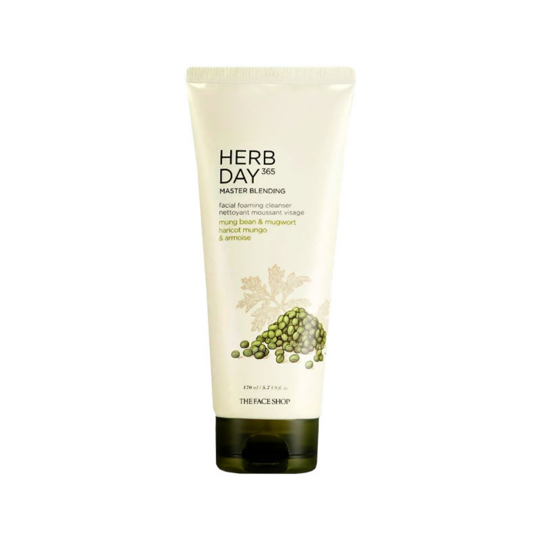 The Face Shop Herb Day 365 Master Blending Foaming Cleanser- Mungbean & Mugwort - usa canada australia