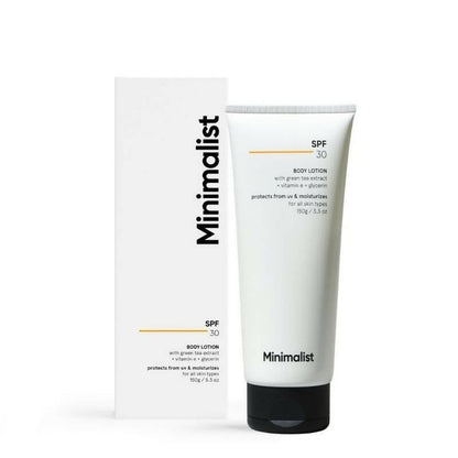 Minimalist SPF 30 Body Lotion With Vitamin E, Gylcerin & Green Tea Extract - BUDNEN