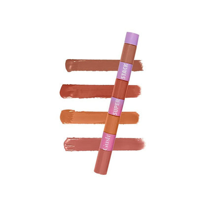 Gush Beauty X Palak Tiwari - Super Stack - Light Nudes 4-In-1 - Liquid Lipstick - BUDNE