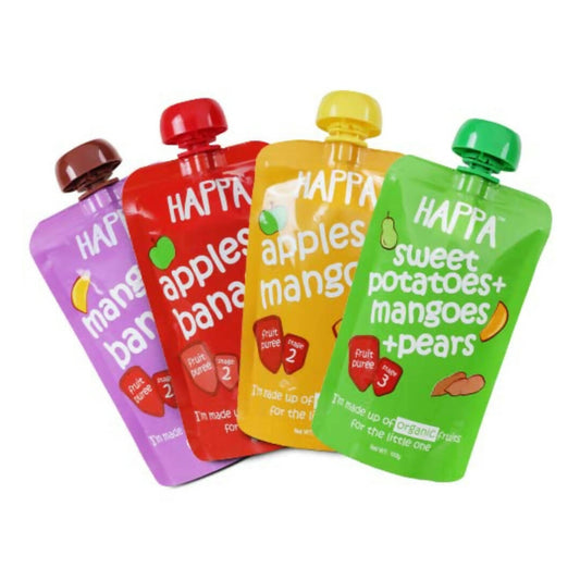 Happa Organic Food for Little one Fruit Puree Stage 3 Combo -  USA, Australia, Canada 