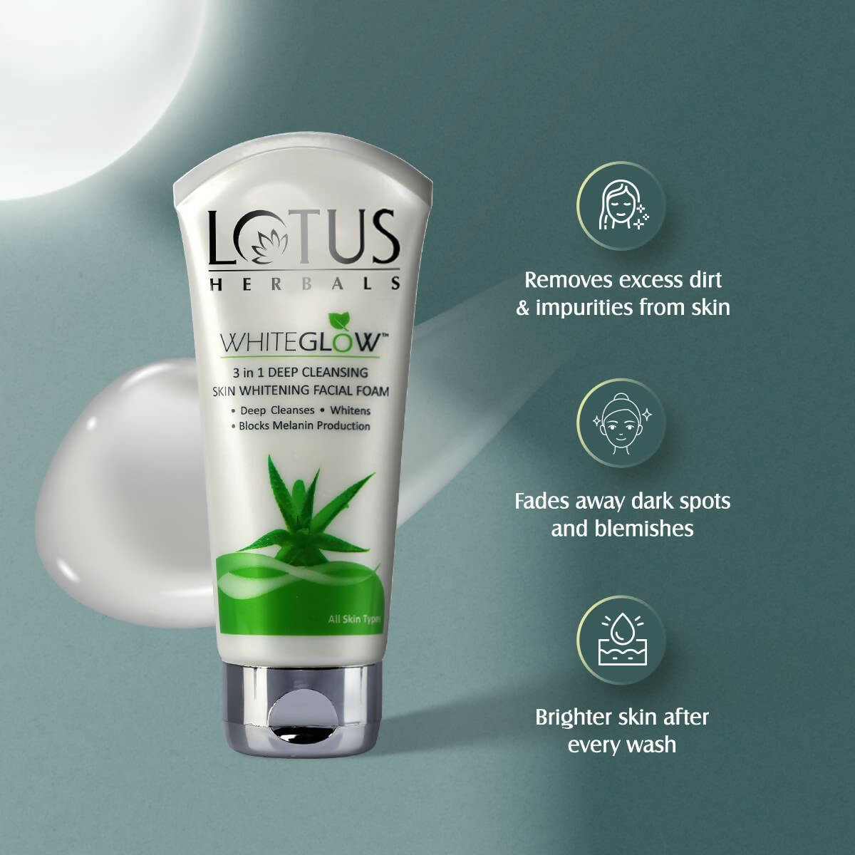 Lotus Herbals WhiteGlow 3-In-1 Deep Cleansing Skin Whitening Face Wash