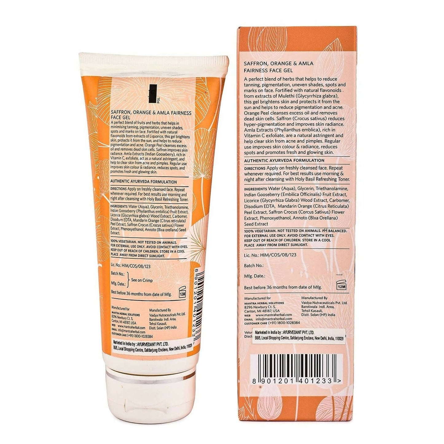 Mantra Herbal Saffron, Orange and Amla Glowing Face Gel