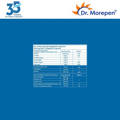 Dr. Morepen COD Liver Oil Softgels and Omega 3 Deep Sea Fish Oil Softgels Combo