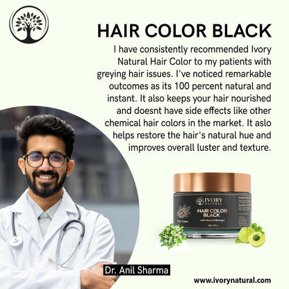 Ivory Natural Black Hair Color - Plant-Based Natural Hair Color - Both For Men Women