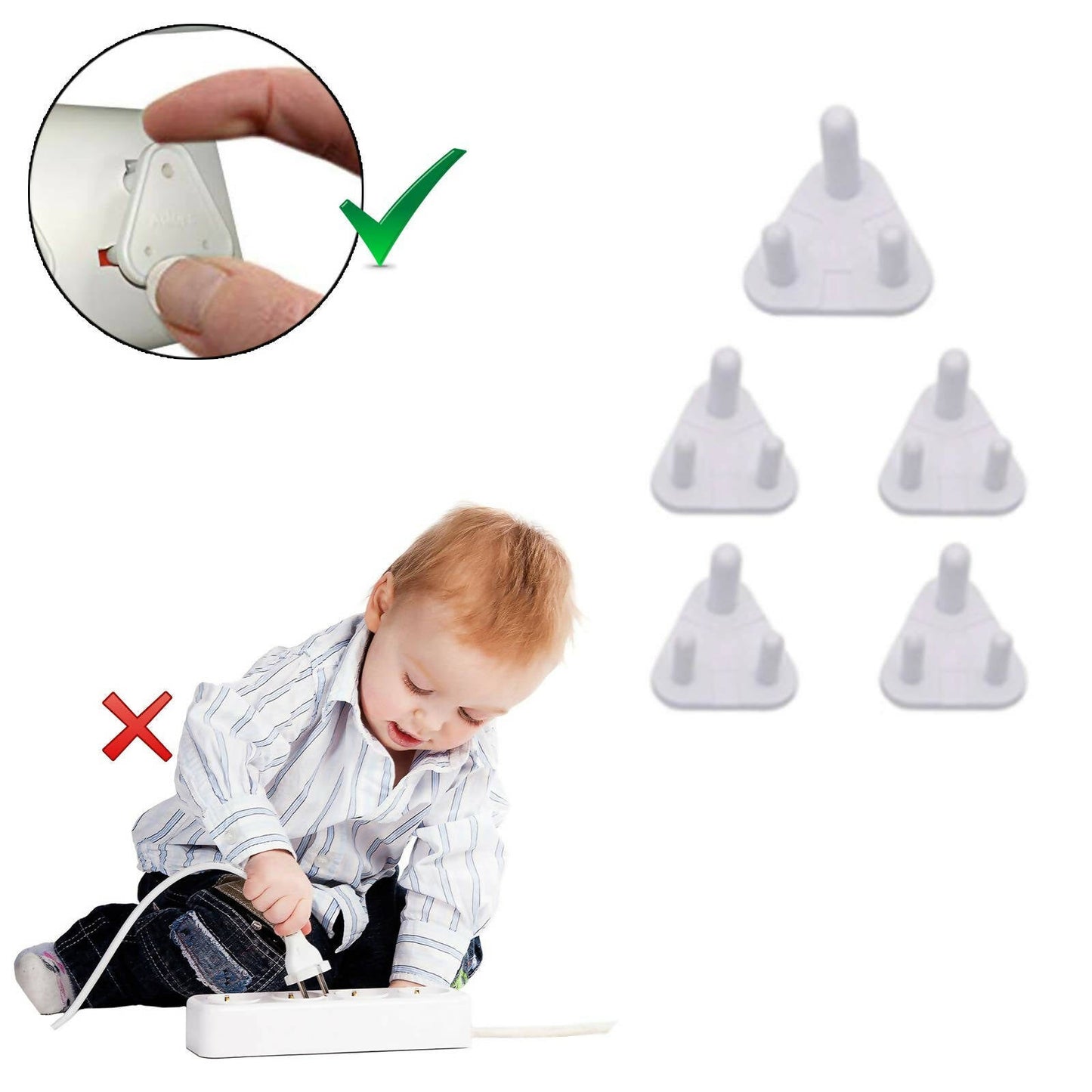 Safe-O-Kid Socket Guards For Baby Safety, White For Kids Protection