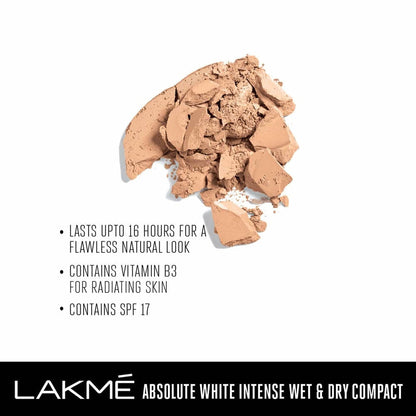 Lakme Absolute White Intense Wet and Dry Compact - Almond Honey