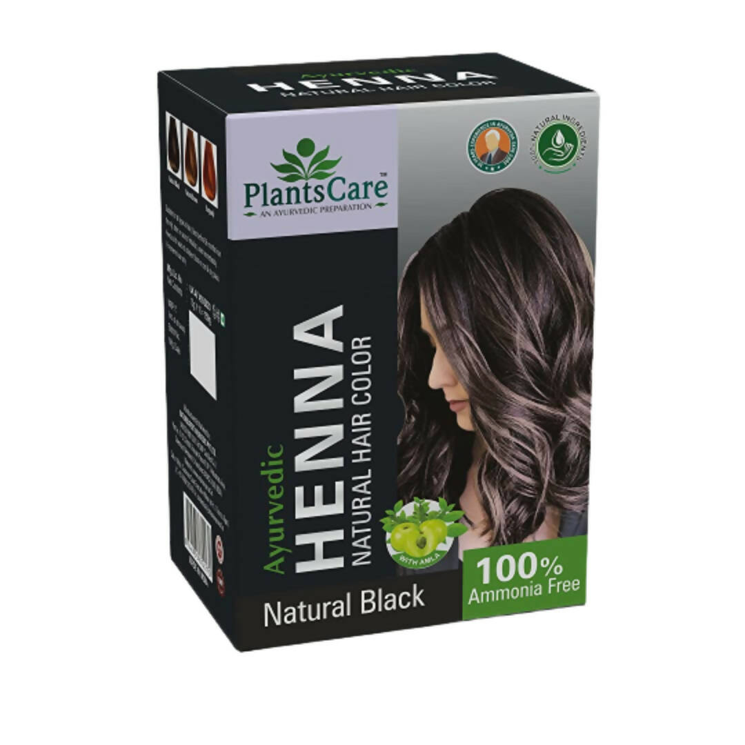 Plants Care Ayurvedic Henna Natural Hair Color Black - BUDNE