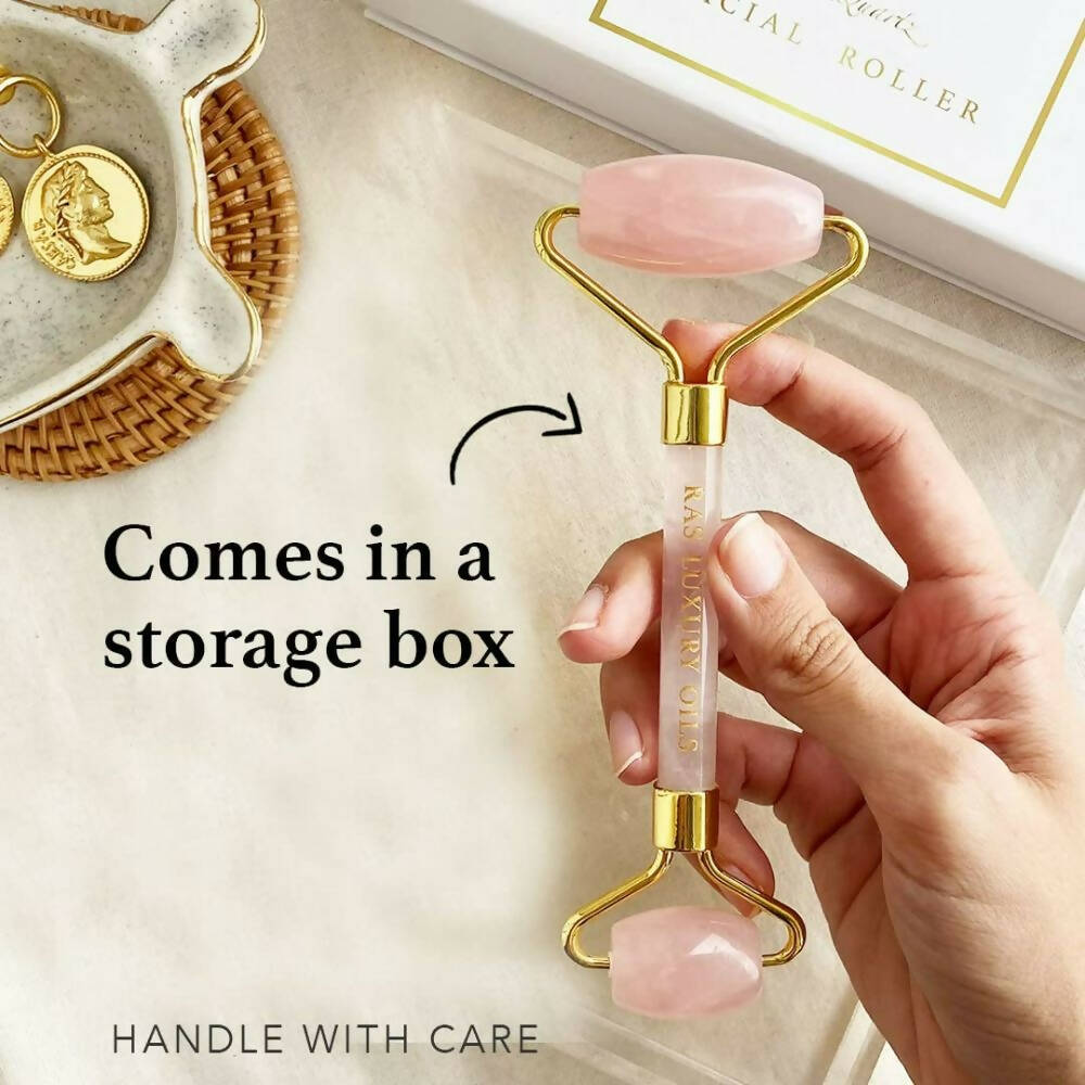 Ras Luxury Oils Rose Quartz Face Massager Roller