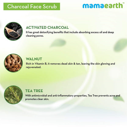 Mamaearth Charcoal Face Scrub For Deep Exfoliation