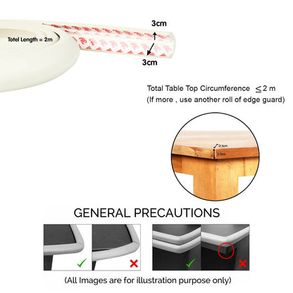 Safe-O-Kid Unique High Density L-Shaped 2 Mtr Long Large 4 Edge Guard Strips