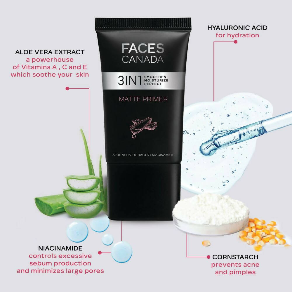 Faces Canada 3in1 Matte Primer - Oil-Free & Matte Finish