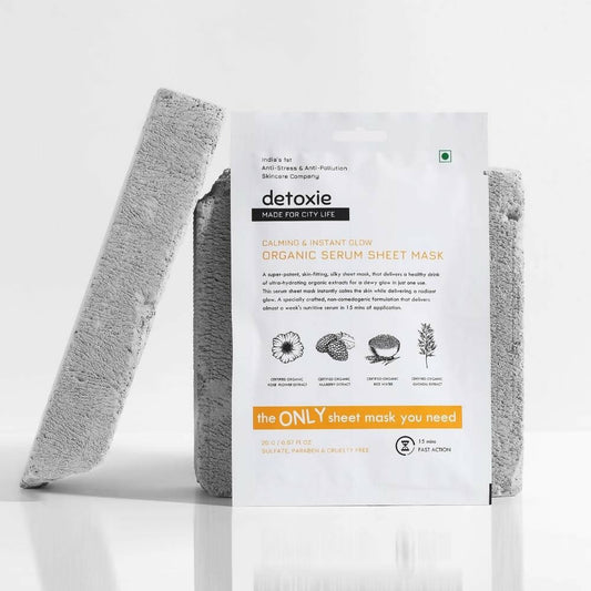 Detoxie Calming & Instant Glow Organic Serum Sheet Mask