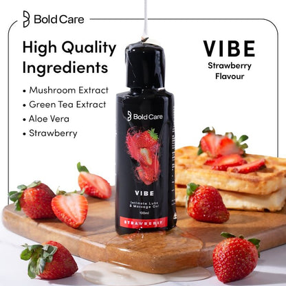 Bold Care Vibe Strawberry Flavor Massage Gel