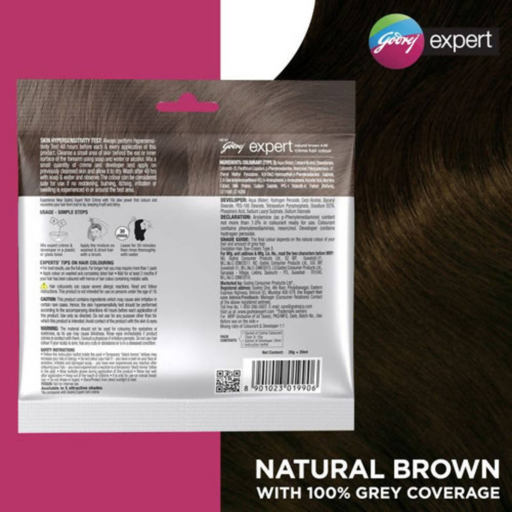 Godrej Expert Rich Creme Hair Colour - Natural Brown 4.00 (Pack of 4)