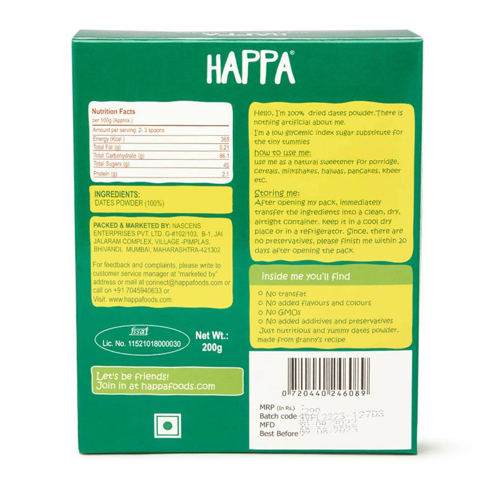 Happa Organic Dates Powder