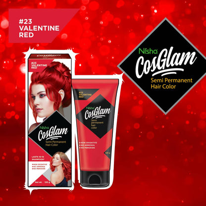 Nisha Cosglam Semi Permanent Hair Color 23 Valentine Red