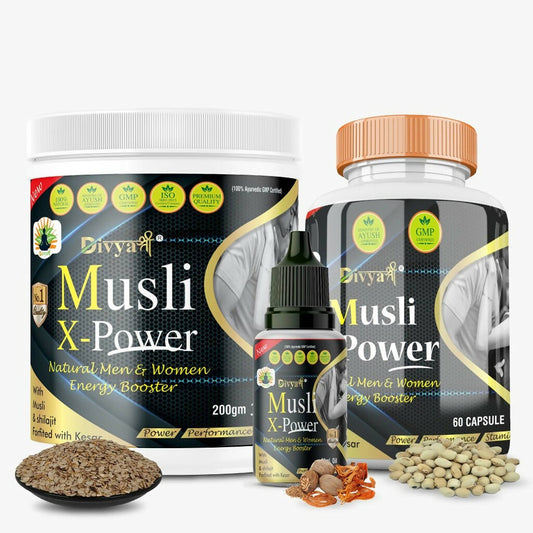 Divya Shree Musli X-Power Cap, Oil and Prash Combo -  usa australia canada 