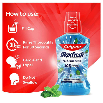 Colgate Plax Pepper Mint Mouthwash Aao Refresh Karein