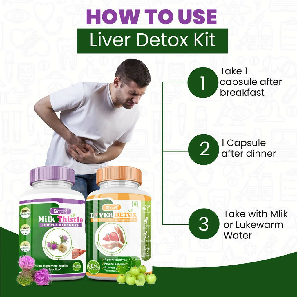 Divya Shree Liver Detox & Milk Thistle Capsule Combo