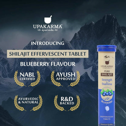 Upakarma Ayurveda Pure SJ Effervescent Tablets in 2 Unique Flavors (Orange & Blueberry) Combo