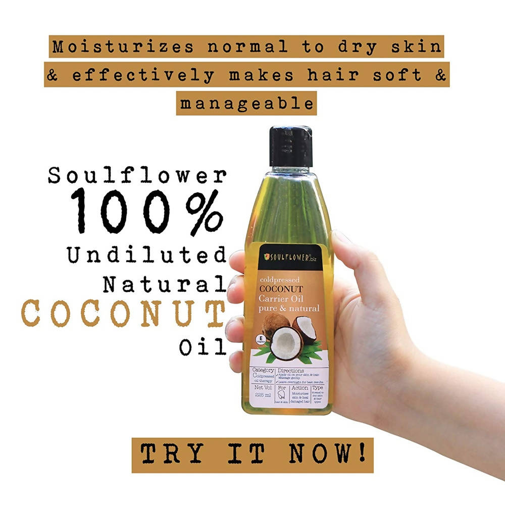 Soulflower Coldpressed Coconut Carrier Oil Pure & Natural