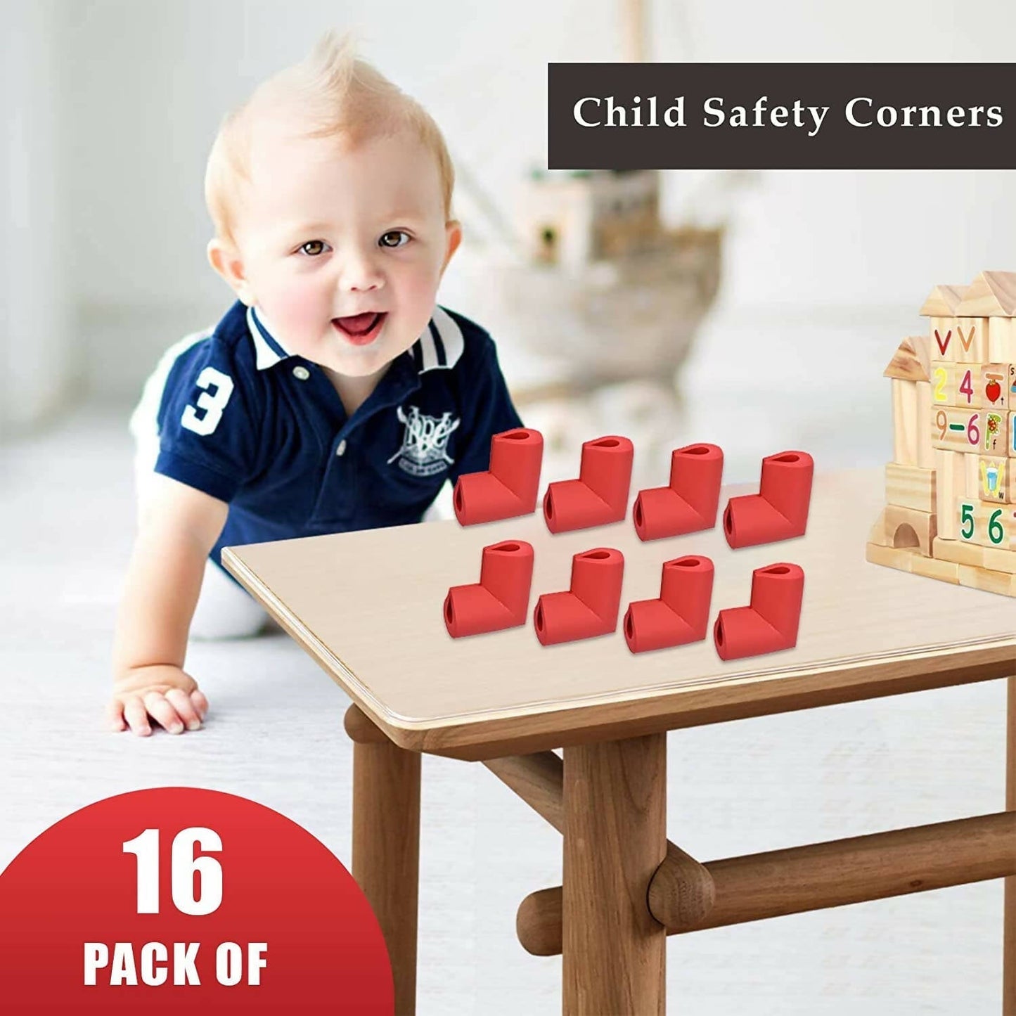 Safe-O-Kid L Shaped Medium Nbr Corner Cushions For Kids Protection