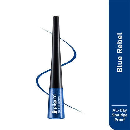 Pilgrim Metallic Eyeliner Blue Rebel, Long Lasting & Smudge Proof Enriched With Argan Oil