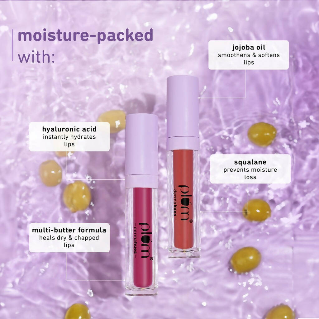 Plum Glassy Glaze Lip Lacquer 3-in-1 Lipstick + Lip Balm + Gloss 05 Cashmere Rose