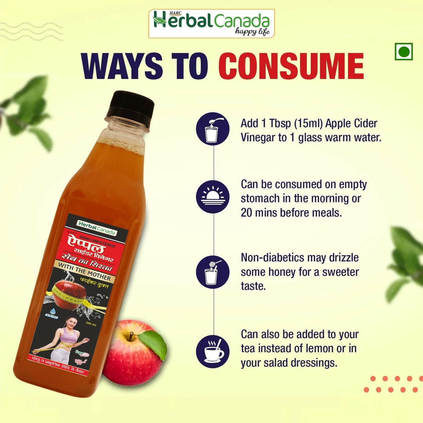 Herbal Canada Apple Cider Vinegar with Mother