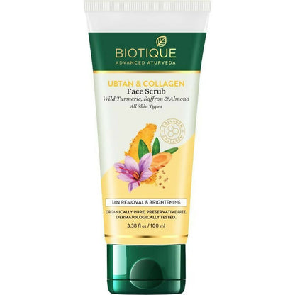 Biotique Advanced Ayurveda Ubtan & Collagen Face Scrub - BUDNE