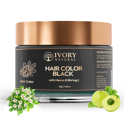 Ivory Natural Black Hair Color - Plant-Based Natural Hair Color - Both For Men Women