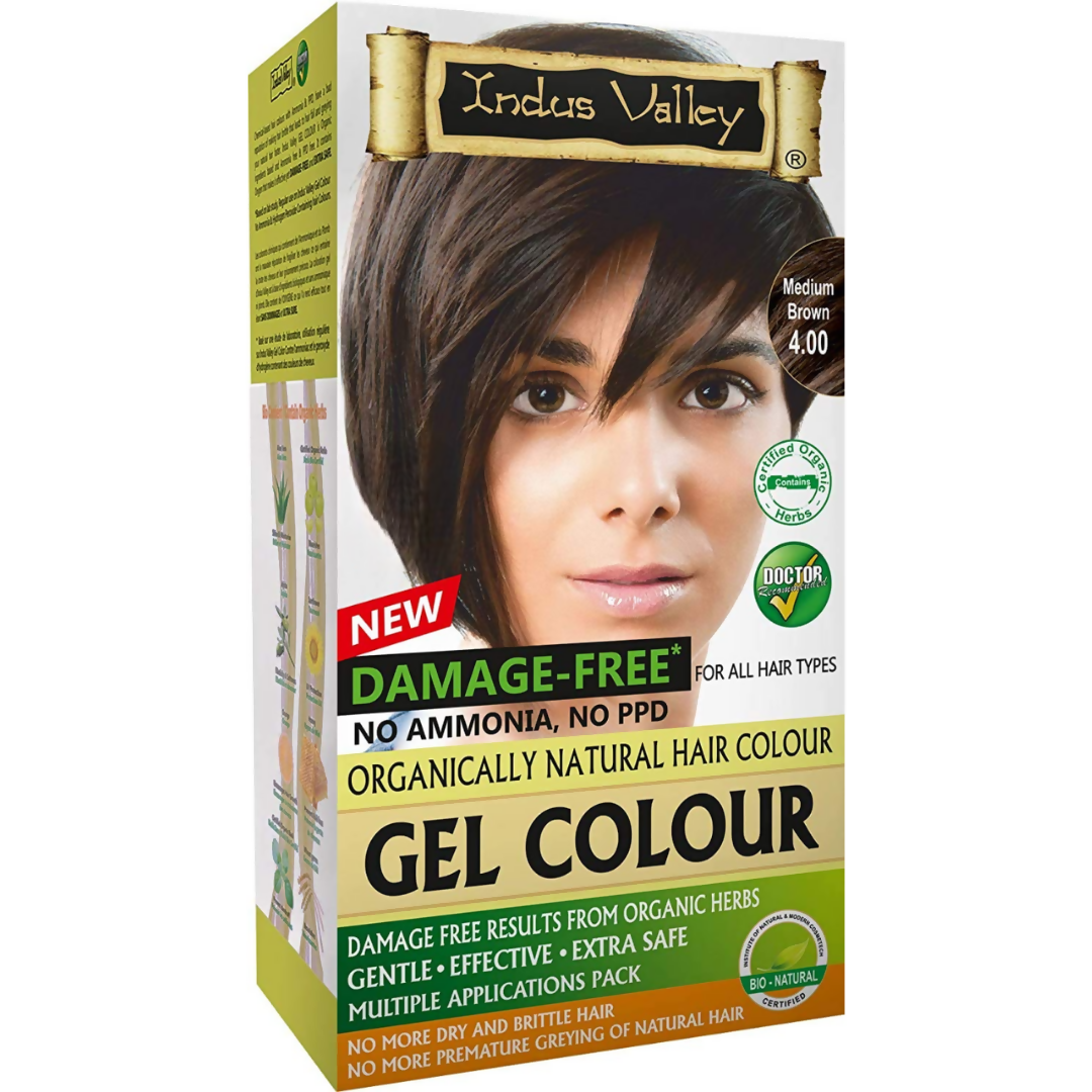 Indus Valley Damage-Free Gel Hair Color- Medium Brown